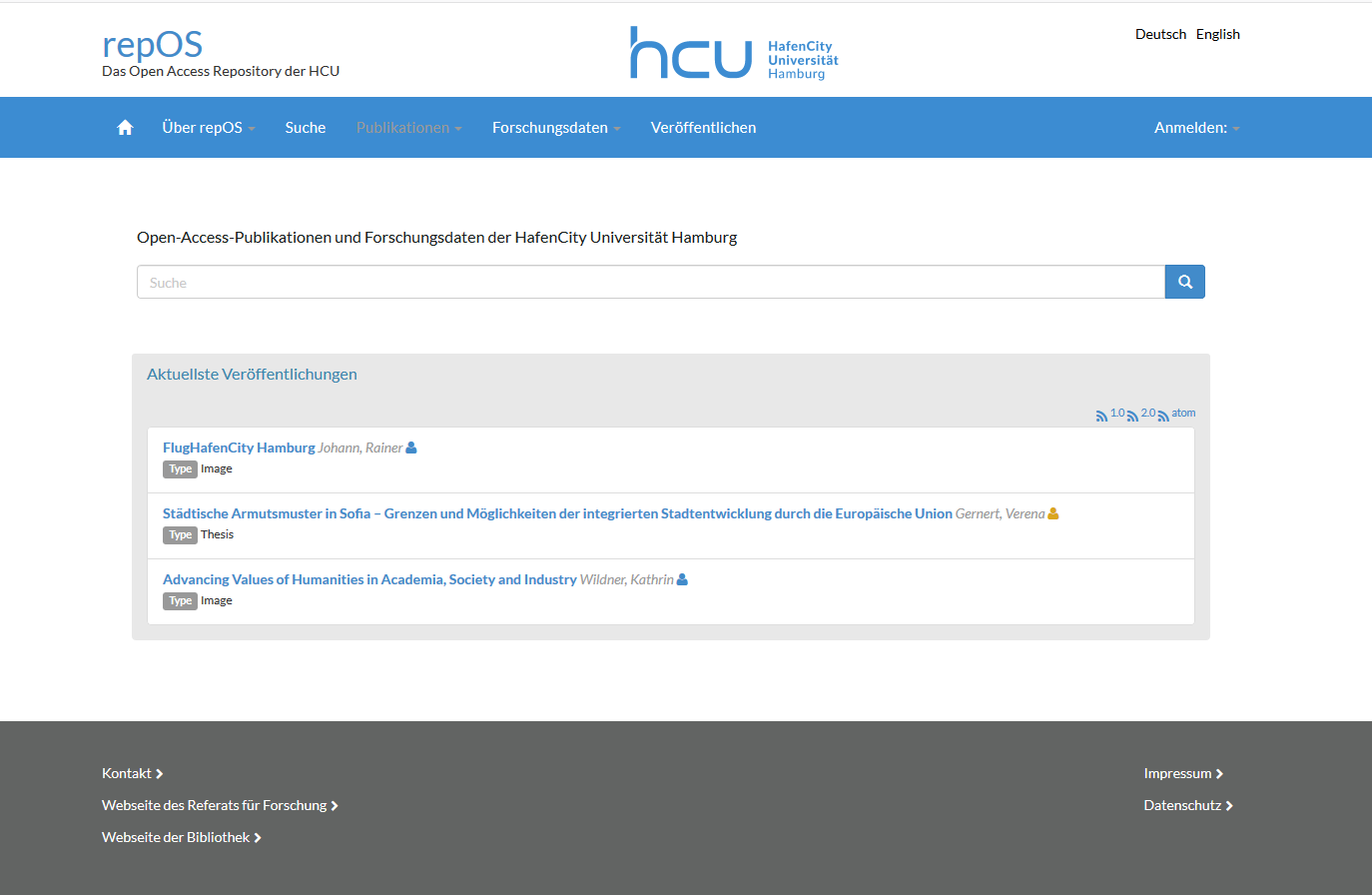 Screenshot repOS HCU Hamburg